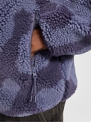 Converse Purple Wordmark Full Zip Sherpa Jacket - Image 4 of 4