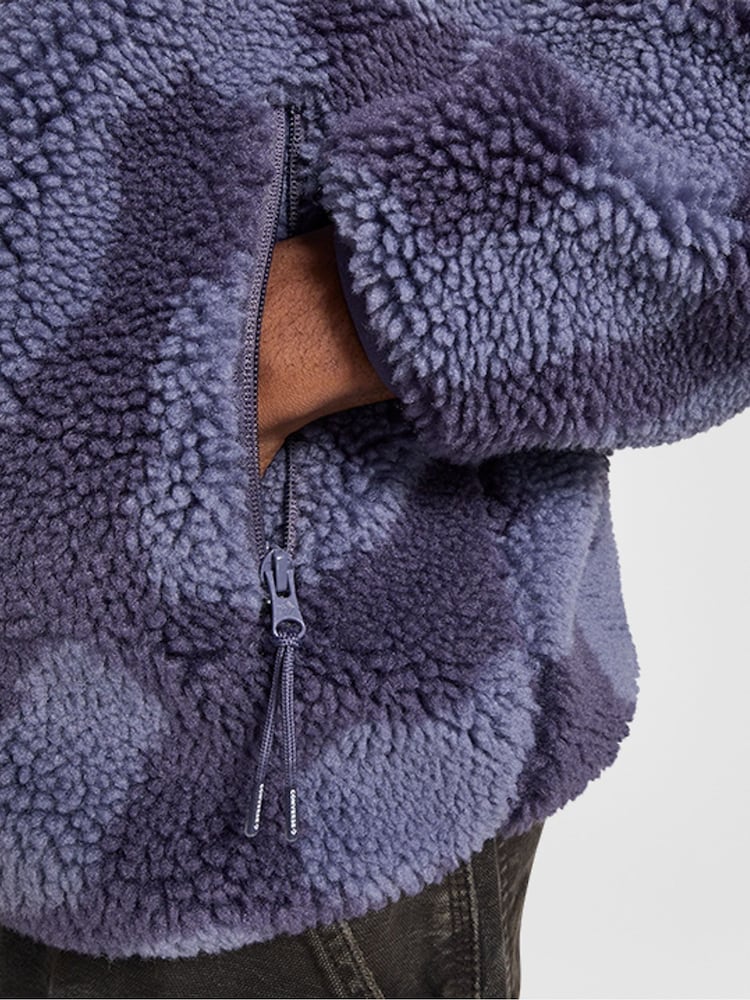 Converse Purple Wordmark Full Zip Sherpa Jacket - Image 4 of 4