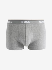 BOSS Grey Logo Waistband  Stretch Cotton Trunks 3 Pack - Image 2 of 4