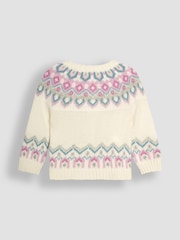 JoJo Maman Bébé Cream Fair Isle Pattern Cardigan - Image 2 of 3
