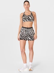 Sweaty Betty Black Waved Zebra Print On Your Marks 4” Running Shorts - Image 5 of 6