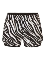 Sweaty Betty Black Waved Zebra Print On Your Marks 4” Running Shorts - Image 6 of 6