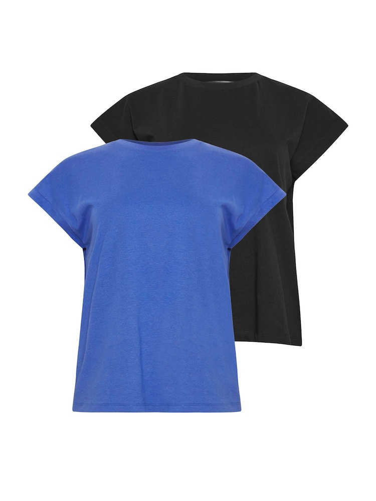 PixieGirl Petite Black Short Sleeve 100% Cotton T-Shirts 2 Pack - Image 6 of 6