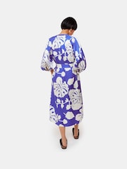 Whistles Blue Hawaiian Print Mabel Dress - Image 2 of 5