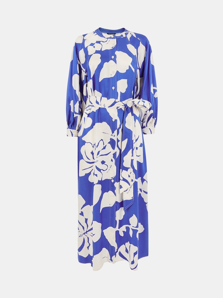 Whistles Blue Hawaiian Print Mabel Dress - Image 5 of 5