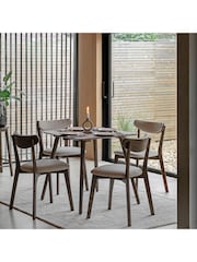 Gallery Home Dark Wood Temara Oak Style 4 Seater Square Dining Table - Image 1 of 5