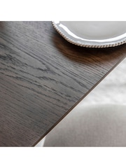 Gallery Home Dark Wood Temara Oak Style 4 Seater Square Dining Table - Image 2 of 5