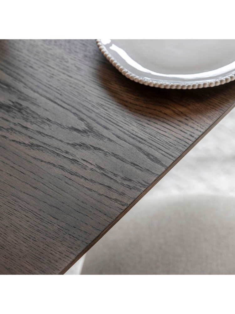 Gallery Home Dark Wood Temara Oak Style 4 Seater Square Dining Table - Image 2 of 5