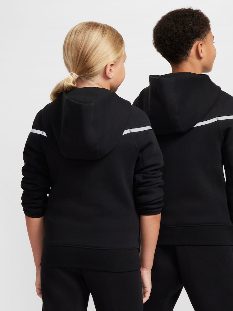 Nike Black Chrome Sportswear Tech Fleece+ Reflective Zip Up Hoodie - Image 8 of 10