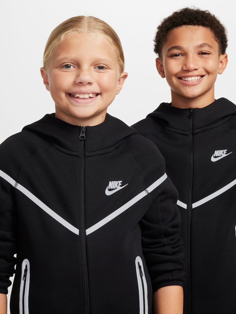 Nike Black Chrome Sportswear Tech Fleece+ Reflective Zip Up Hoodie - Image 9 of 10