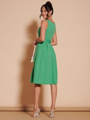 Jolie Moi Green 1950's Inspired Belted Swing Dress - Image 2 of 6