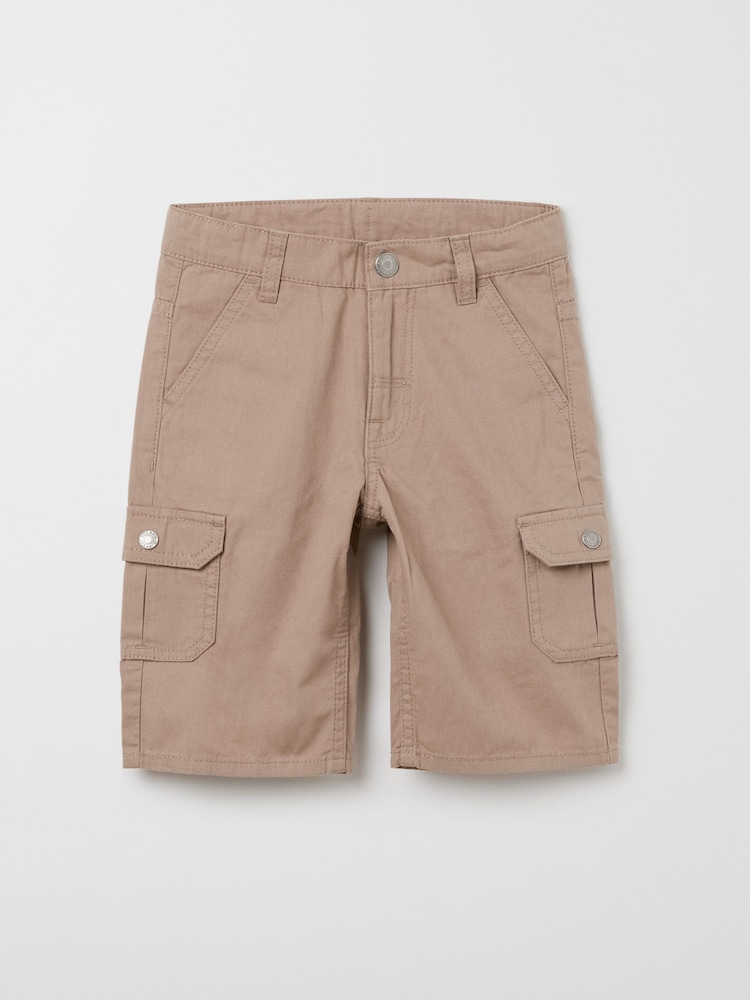 Polarn O. Pyret Brown Organic Cotton Cargo Shorts - Image 1 of 4