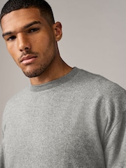 Grey Long Sleeves Brushed Crew T-Shirt - Image 2 of 7