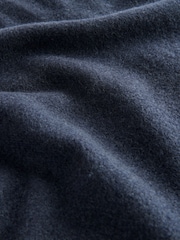Navy Blue Woven Scarf with Wool - Image 6 of 6