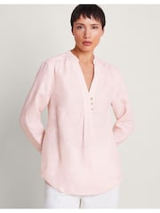 Monsoon Pink India 100% Linen Shirt - Image 1 of 5