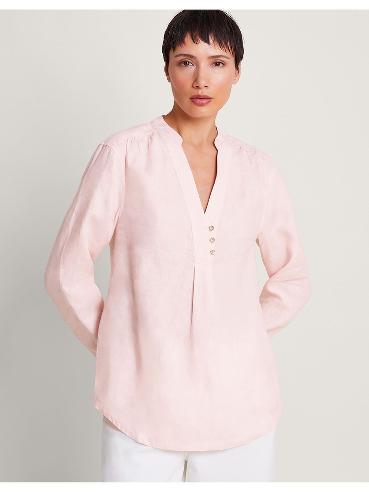 Monsoon Pink India 100% Linen Shirt - Image 1 of 5