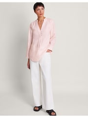 Monsoon Pink India 100% Linen Shirt - Image 3 of 5