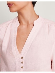 Monsoon Pink India 100% Linen Shirt - Image 4 of 5