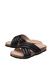 Dunlop Black Open Toe Mules Sandals - Image 2 of 4
