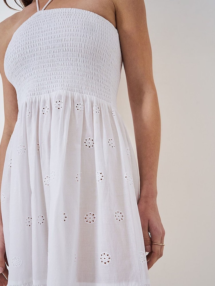 Crew Clothing White 100% Cotton 2-In-1 Beach Dress - Image 5 of 5