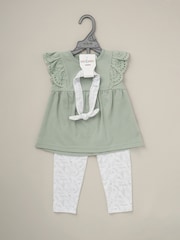 Lily & Jack Green 100% Cotton Top Leggings and Headband Outfit Set 3-Piece - Image 2 of 5