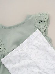 Lily & Jack Green 100% Cotton Top Leggings and Headband Outfit Set 3-Piece - Image 5 of 5