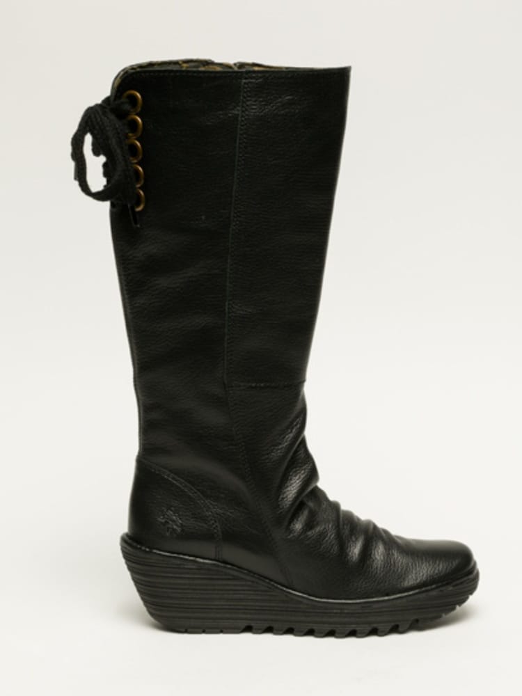 Fly London Yust kniehohe schwarze Stiefel - Bild 1 von 5
