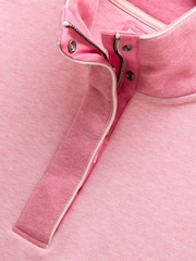 Rosa - Suéter de algodón con cuello alzado y cremallera corta Burnham de Joules - Imagen 11 de 11