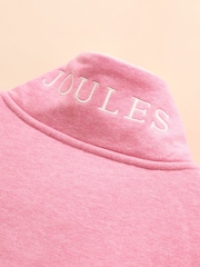 Rosa - Suéter de algodón con cuello alzado y cremallera corta Burnham de Joules - Imagen 9 de 11