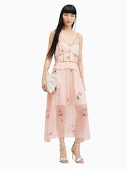 AllSaints Pink Saffron Kora Dress - Image 4 of 7