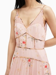 AllSaints Pink Saffron Kora Dress - Image 5 of 7