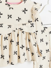 River Island Girls Bows Print Rib Peplum Set - Slika 3 iz 5