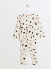 River Island Girls Bows Print Rib Peplum Set - Slika 5 iz 5
