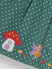 JoJo Maman Bébé Green Fairy & Toadstool Applique Cord Dress - Image 3 of 3