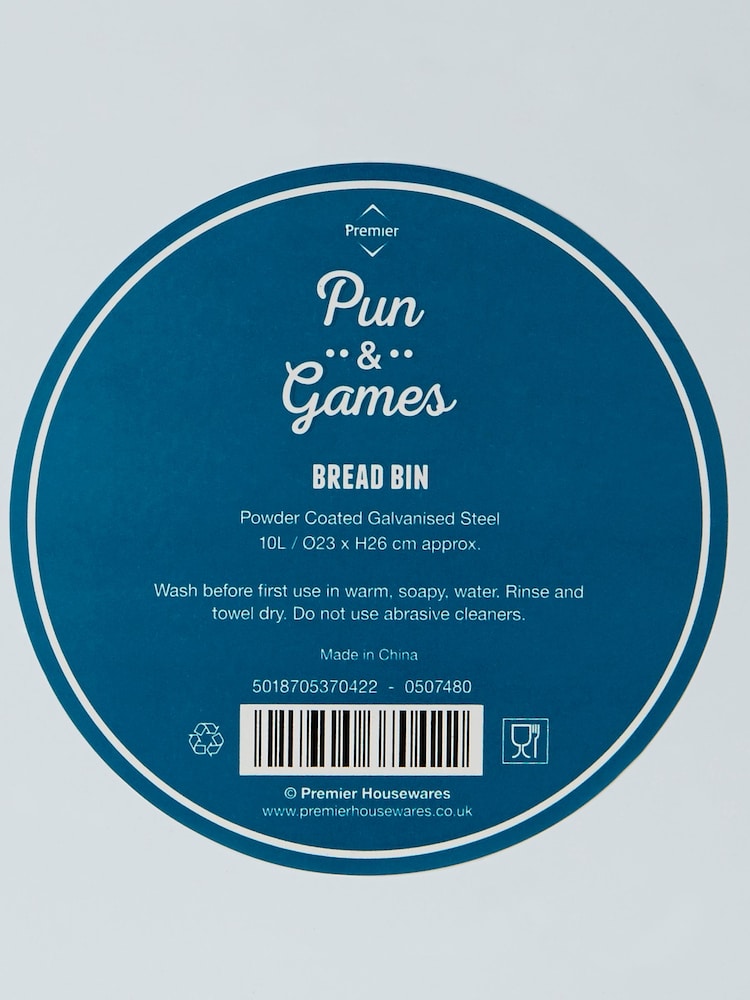 Maison by Premier White Pun And Games Bread Bin - Image 4 of 4