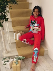 Red License Lilo and Stitch Christmas Pyjamas (3-14yrs) - Image 2 of 10