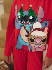 Red License Lilo and Stitch Christmas Pyjamas (3-14yrs) - Image 4 of 10
