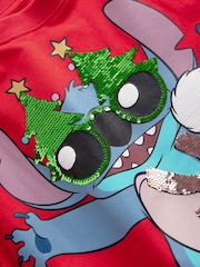 Red License Lilo and Stitch Christmas Pyjamas (3-14yrs) - Image 8 of 10