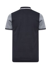 BadRhino Big & Tall Blue Knitted Zip Polo Shirt - Image 3 of 3