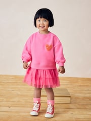 Pink Character Sweat Mesh Dress (3mths-7yrs) - Image 1 of 9