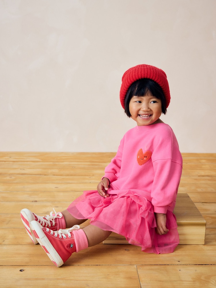 Pink Character Sweat Mesh Dress (3mths-7yrs) - Image 2 of 9