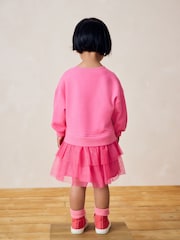 Pink Character Sweat Mesh Dress (3mths-7yrs) - Image 4 of 9