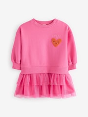 Pink Character Sweat Mesh Dress (3mths-7yrs) - Image 6 of 9