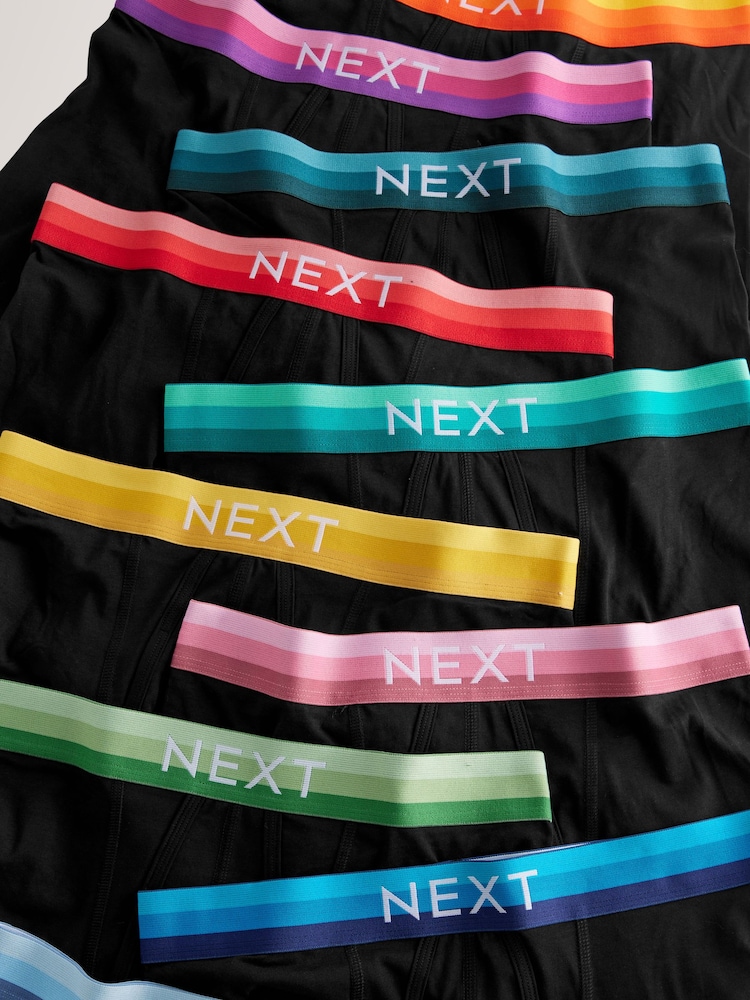 Black Bright Ombre Text Waistbands 15 Pack A-Front Boxers - Image 2 of 18