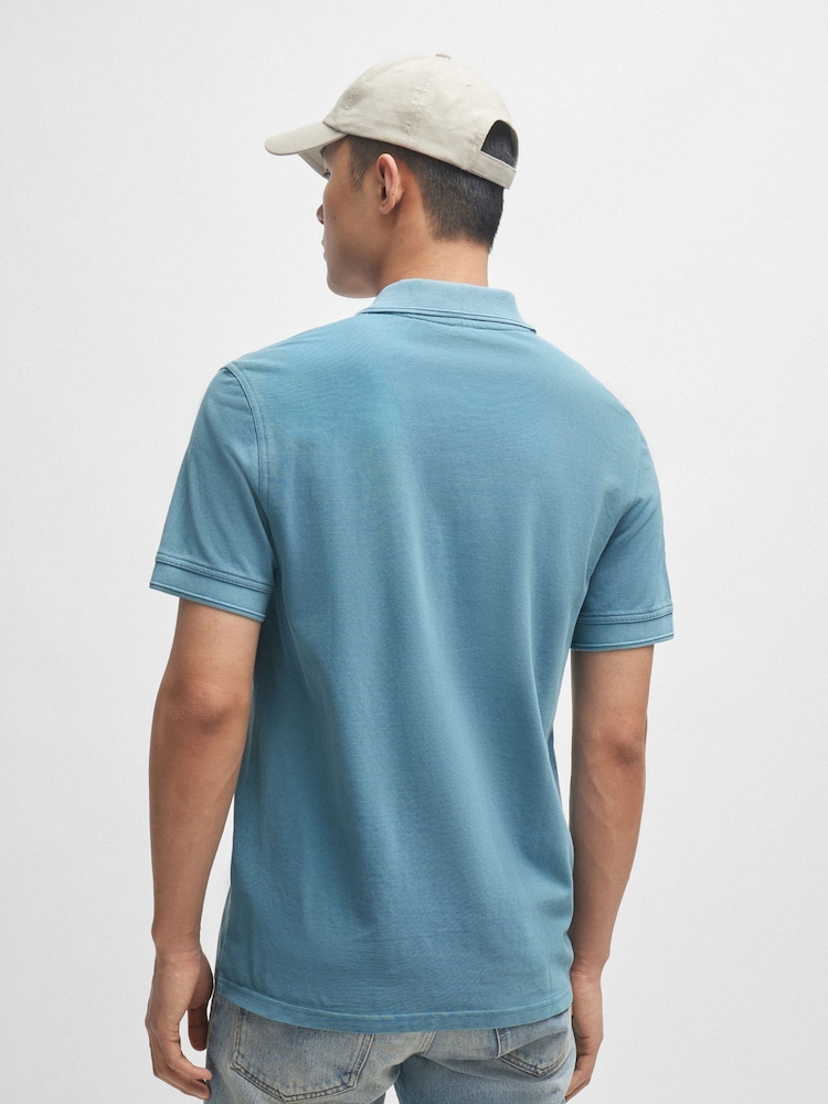 BOSS Sky Blue Pique 100% Cotton Polo Shirt - Image 2 of 5