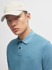 BOSS Sky Blue Pique 100% Cotton Polo Shirt - Image 4 of 5