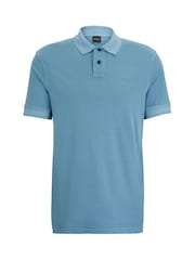 BOSS Sky Blue Pique 100% Cotton Polo Shirt - Image 5 of 5