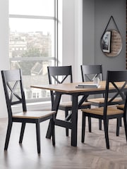 Julian Bowen Black Oak Hockley Dining Chairs Set Of 2 - Image 1 of 5