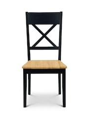 Julian Bowen Black Oak Hockley Dining Chairs Set Of 2 - Image 4 of 5