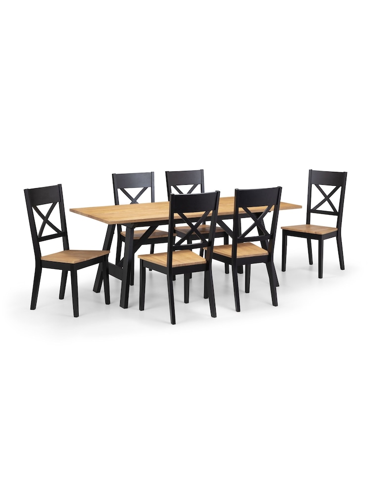 Julian Bowen Black Oak Hockley Dining Chairs Set Of 2 - Image 5 of 5